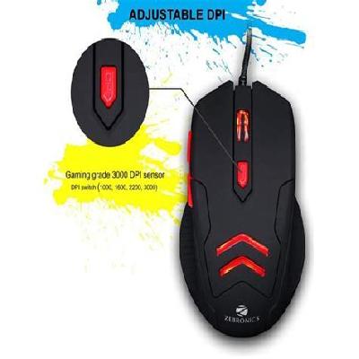 Zebronics Zeb-Feather USB Gaming Mouse with Mouse Pad