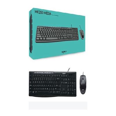 Logitech MK200 Media Wired Keyboard Mouse Combo