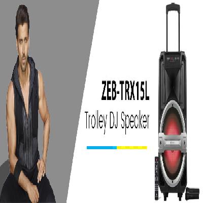 Zebronics ZEB-TRX15L Trolly DJ Speaker with Bluetooth connectivity,Wireless mic and Recording