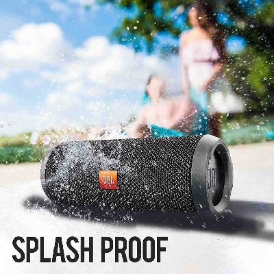 JBL Flip 3 Stealth Waterproof Portable Bluetooth Speaker (Black)