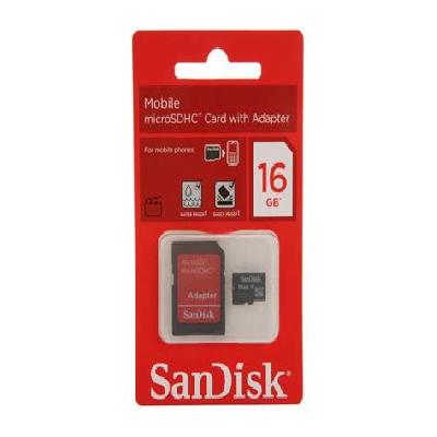 SanDisk 16GB Mobile MicroSDHC Class 4 Flash Memory Card with Adapter- SDSDQM-016G-B35A
