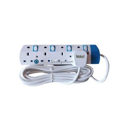 4 Channel Electrical Extension Socket 1.5 Meter Wire