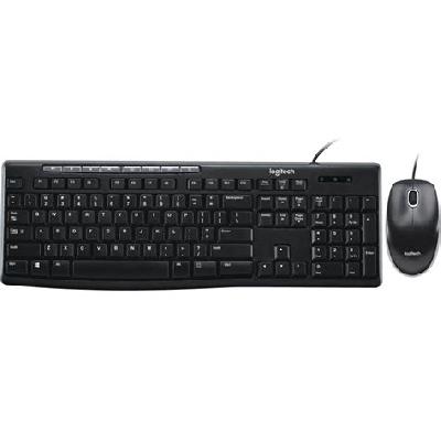 Logitech MK200 Media Wired Keyboard and Mouse Combo (Black)