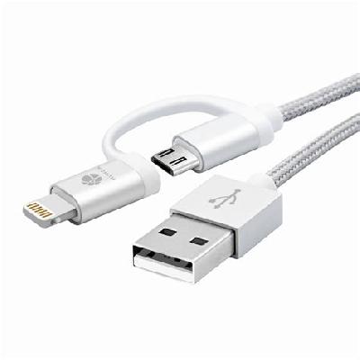 Lightning Micro USB Cable Silver