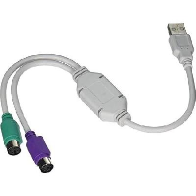 PS2 Active Adapter USB Type A Male to PS 2 Female Multicolor