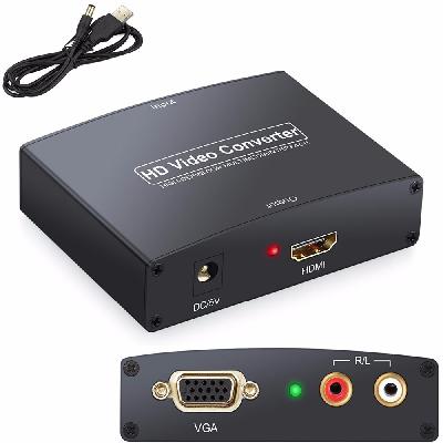 VGA to AV Converter Adapter Support 1080P, VGA to AV Converter Compatible with HDTV, PC