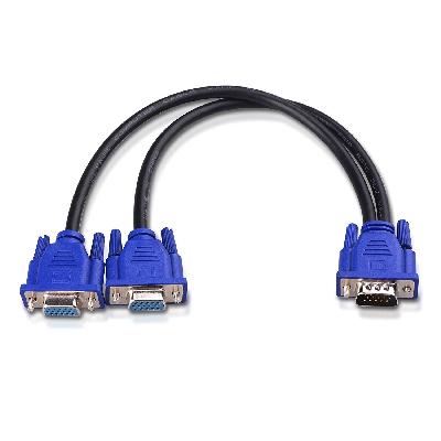 VGA Y Splitter Cable 1 Male VGA to 2 Female Vga Splitter Adapter Cable