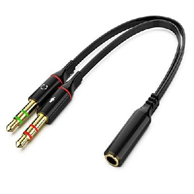 3.5mm Jack Headphone Mic Audio Y Splitter Cable
