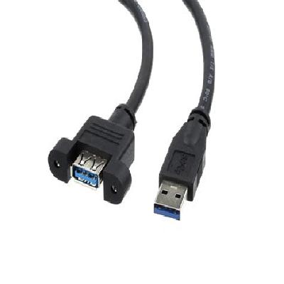 USB 3.0 Male To Female Panel Mount Cable