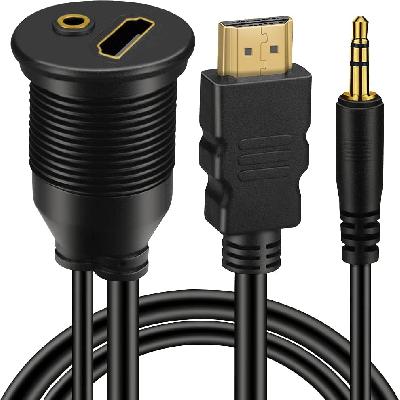 HDMI Male To Female Panel Mount