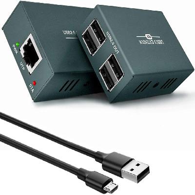 USB2.0 Extender Over RJ45  4-Port Hub