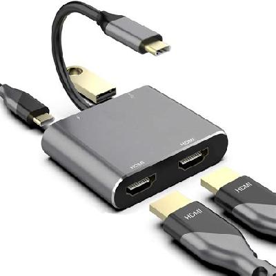 USB C to Dual HDMI 4K Adapter