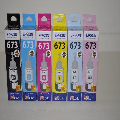 Epson T673 Series -6 Colour Ink Bottles Inks