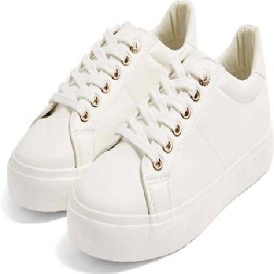 White Printed Sneaker Shoes