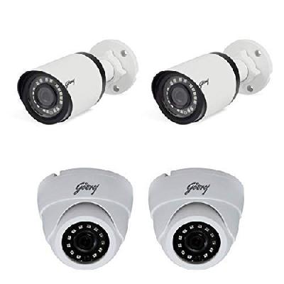 CCTV Camera Godrej 4mp Bullet Dome With 4 Channel DVR