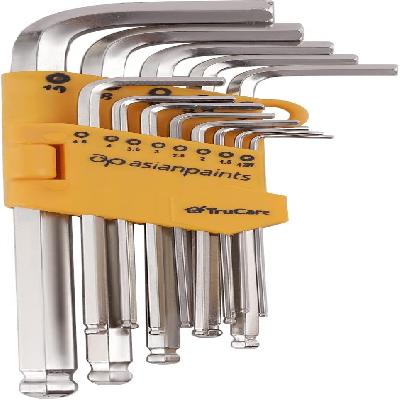 Multitec HSLK-100 Hex Short Allen Key Set of 9 Pcs (1.5 mm to 10 mm)