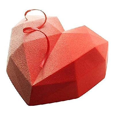 3D Diamond Heart Shape Chocolate Cake Mold , Chocolate Shaping Tool, Flexible Silicone Mold