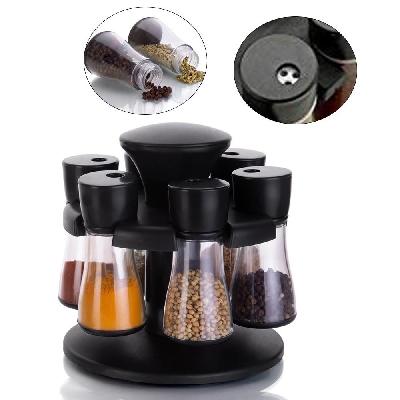 D0097_Revolving Plastic Spice Rack Masala Organiser (8 Pcs)