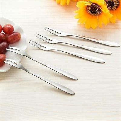 D0789_Stainless Steel Fruit Fork Set Of 10 Pcs