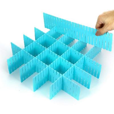 D1164 Plastic Grid Drawer Divider Household Storage Strips (Pack of 8)
