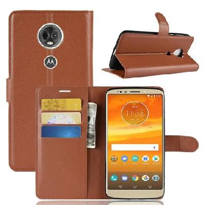 SCHOFIC Leather Flip Cover Case For Motorola Moto E5 Plus