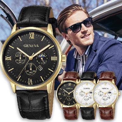 Pictorial Synthetic Leather Watches For Men