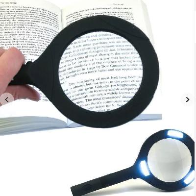3 COB LED Powered Reading Magnifying Glass Lens (3X, 85 MM Lens, 250 Lumen)