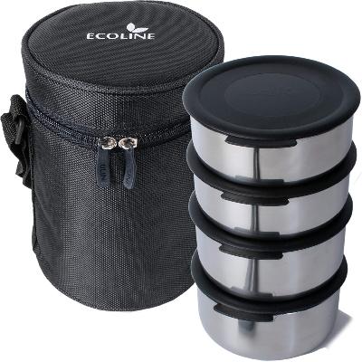 Ecoline Power Lunch Q2, Electric Lunch Box,Capacity 800ml,(2 Containers 400ml) Blue