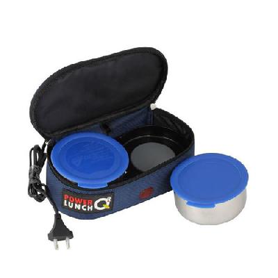 Ecoline Q2 Stainless Steel 800ml Electric Power Lunch Box with 2 400ml Containers and Fabric Bag