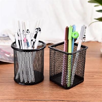 4 Compartment Metal Mesh Office Desk Pen Pencil Stand Holder Desh Organizer