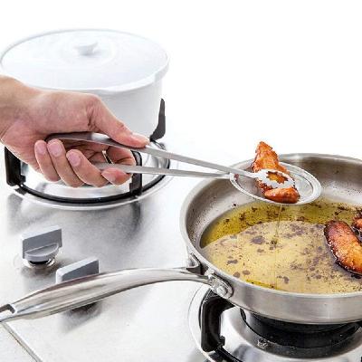 Dharm Impex 2 In 1 Multi-functional Fry Tool Filter Spoon Strainer With Clip