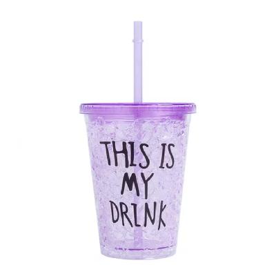 Dharm Impex Plastic Printed Purple Frosty Sipper Glass, For Cold Drink, Capacity: 500ml
