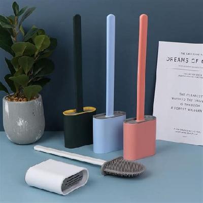 Dharm Impex Silicone Toilet Brush With Holder