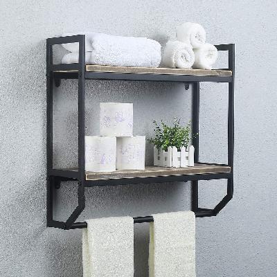 Stainless Steel 2 Layer Metal Bathroom Rack Storage Shelves