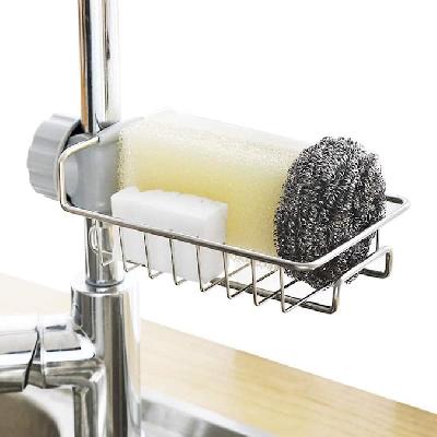 Stainless Steel Sponge Holder Soap Dish Wall shelf Drainer stand  shelf
