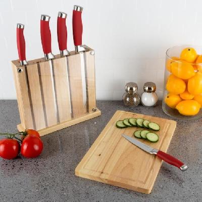 Wooden Chopping Board With Knife Set