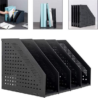 4 Compartments Metal Mesh File Rack Holder