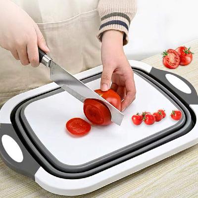 4 in1 Multifunctional Silicon Based Kitchen Foldable Cutting Chopping Board