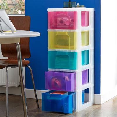 5 Shelves Pink Kids Drawer