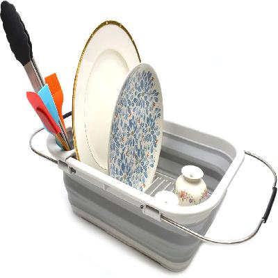 Dish Drying Rack Portable Dish Drainer Dinnerware Organizer Kitchen