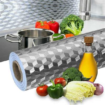 Kitchen Aluminium Foil Stickers Waterproof Oil Proof Kitchen Stove Stickers Self Adhesive Kitchen