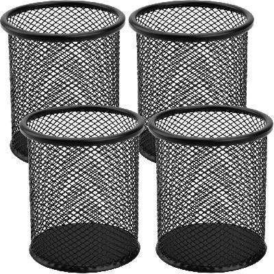 Mesh Pencil Holder Pen Metal Black For Desk Office Holders
