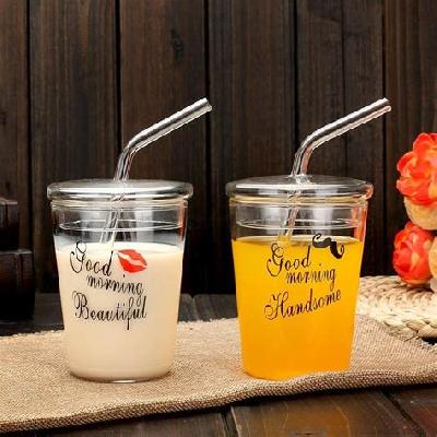 Printed Glass Milk Mug Glass Cup