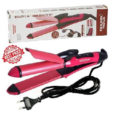 Nova Professional 2 In 1 Hair Curler Hair Straightener Nhc-1
