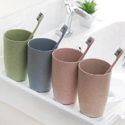 Wheat Fiber Toothbrush Holder Cup Set