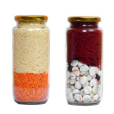 1000ml Glass Jar With Air Tight Gold Lid For Kitchen Dried Masala Storage Honey Jar And Container