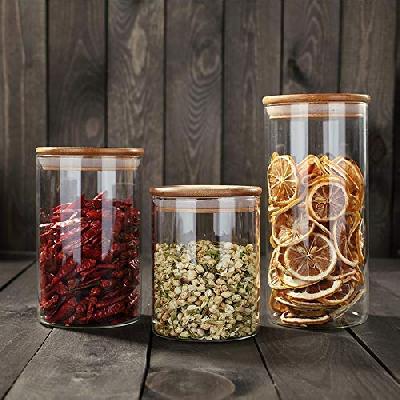 1050ml Kitchen Storage Boro Silicate Glass Jar 