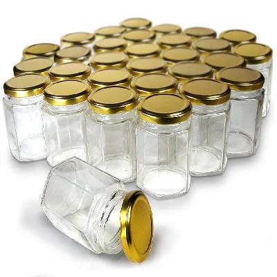 200 ml Glass Jar with Air Tight Gold Lid