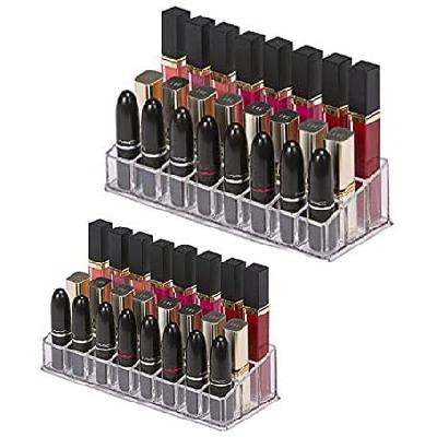 24 Compartment Luxurious Clear Acrylic Makeup Organiser Lipstick Holder nail paint,Tray Vanity Box