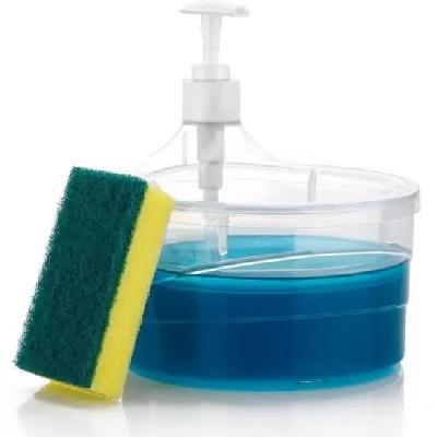 2 In 1 Soap Pump Dispenser For Dishwasher Liquid Soap Sponge Holder Free Sponge